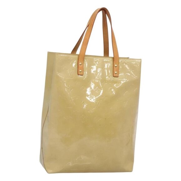 LOUIS VUITTON Monogram Vernis Reade MM Hand Bag Beige - Picture 1 of 14